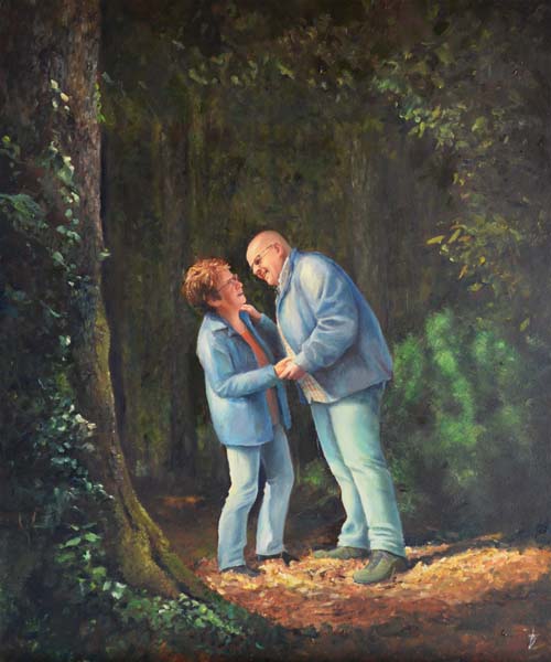 Verkerk schilderij over de liefde, portert in opdracht